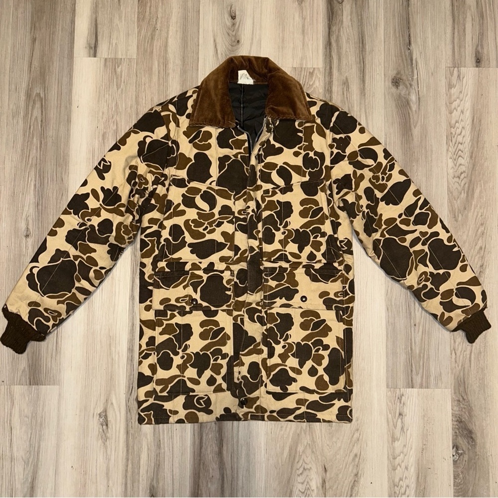 Cabela's 80s VTG Brown and Tan Camouflage Field Jacket - Picture 1 of 9